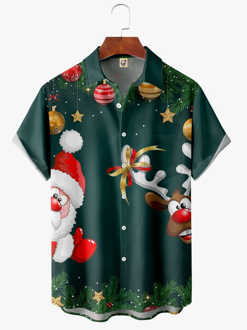 Men's Christmas Funny Graphic Short Sleeve Hawaiian Shirt